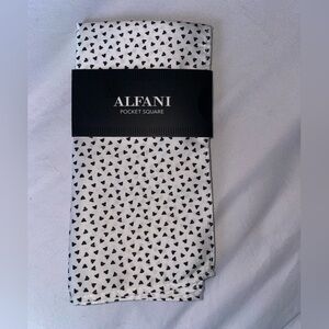 Alfani White and Black Geometric Pocket Square